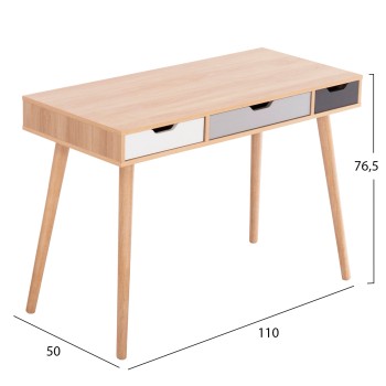 DESK GAET FK18292 MELAMINE IN SONAMA-GREY-BEIGE-WHITE 110x50x76.5Hcm. DESK GAET FK18292 MELAMINE IN SONAMA-GREY-BEIGE-WHITE 110x50x76.5Hcm.