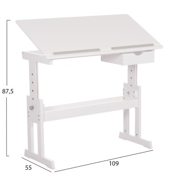 CHILDREN'S DRAWING DESK ASCENT FK18289 MDF IN WHITE 109x55x87.5Hcm.