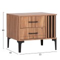 BEDROOM FURNITURE SET 4PCS HARRY FK21115 MELAMINE IN NATURAL WOOD & BLACK BEDROOM FURNITURE SET 4PCS HARRY FK21115 MELAMINE IN NATURAL WOOD & BLACK