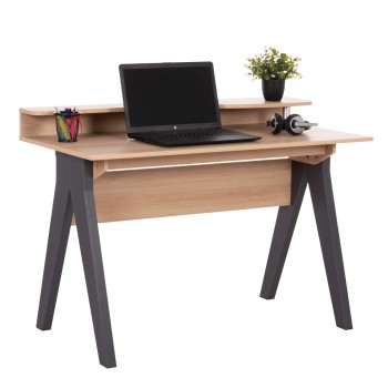 DESK KRONEL FK18293 MELAMINE IN SONAMA-GREY 120x59x84.5Hcm.