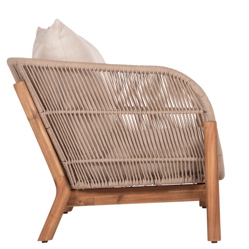 OUTDOOR LOUNGE 2-SEATER SOFA SANJI FK6220 ACACIA WOOD-ALUMINUM-ROPE 168.5x80x82Hcm. OUTDOOR LOUNGE 2-SEATER SOFA SANJI FK6220 ACACIA WOOD-ALUMINUM-ROPE 168.5x80x82Hcm.