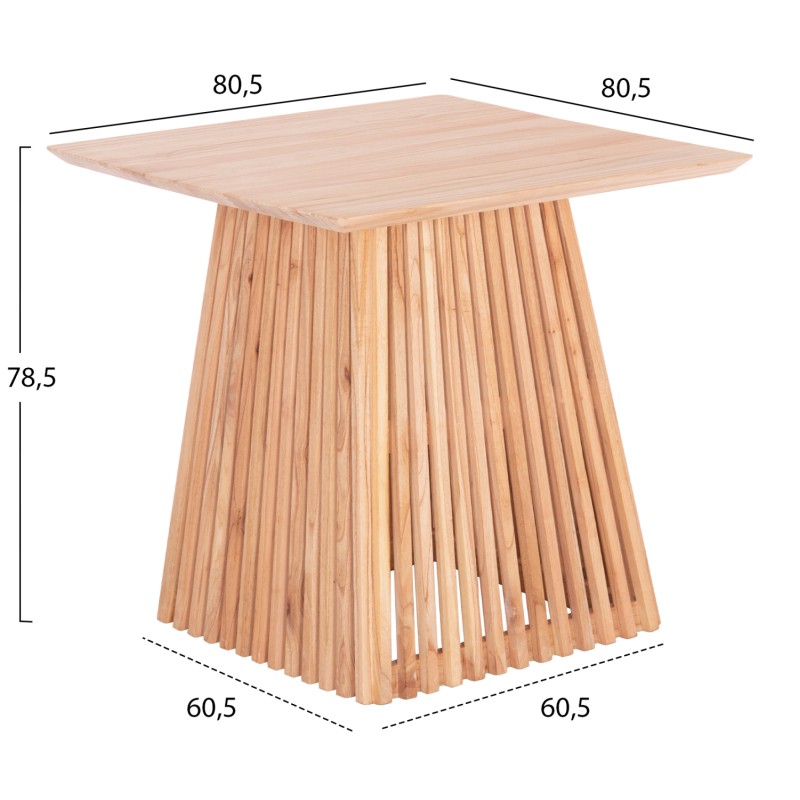 DINING TABLE SQUARE FRANTZ FK9458.01 SOLID MINDI WOOD 80,5x80,5x78,5Hcm