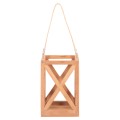 DECORATIVE TABLE LANTERN FOR CANDLES FENT FK4581 TEAK WOOD IN NATURAL 20x20x30-58Hcm.