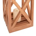 DECORATIVE TABLE LANTERN FOR CANDLES FENT FK4581 TEAK WOOD IN NATURAL 20x20x30-58Hcm.