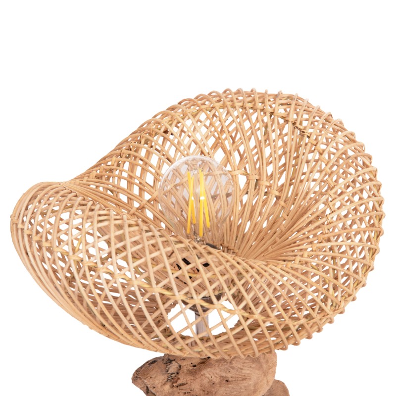 DECORATIVE TABLE LAMP IVAR FK4431 DRIFTWOOD & RATTAN 32x30x53Hcm. DECORATIVE TABLE LAMP IVAR FK4431 DRIFTWOOD & RATTAN 32x30x53Hcm.