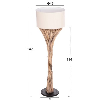 DECORATIVE FLOOR STANDING LAMP ALTAR FK4433 DRIFTWOOD--WHITE PVC CAP Φ45x142Hcm.