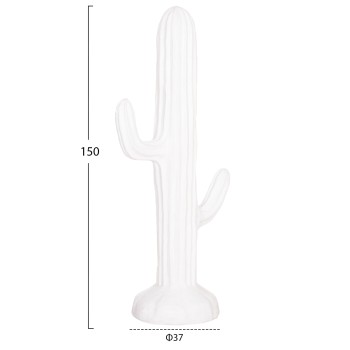 DECORATIVE FLOOR STANDING CACTUS FK4386.02L PLASTER IN WHITE 63x37x150Hcm.