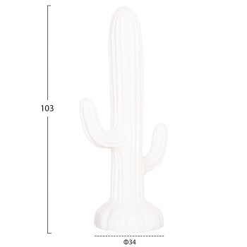 DECORATIVE FLOOR STANDING CACTUS FK4386.02M PLASTER IN WHITE 54x34x103Hcm.