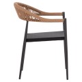 OUTDOOR DINING CHAIR BERG FK6284.02 ALUMINUM & TEXTILENE IN DARK GREY--P.E.TWISTED RATTAN 55x56x79Hcm. OUTDOOR DINING CHAIR BERG FK6284.02 ALUMINUM & TEXTILENE IN DARK GREY--P.E.TWISTED RATTAN 55x56x79Hcm.