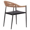 OUTDOOR DINING CHAIR BERG FK6284.02 ALUMINUM & TEXTILENE IN DARK GREY--P.E.TWISTED RATTAN 55x56x79Hcm. OUTDOOR DINING CHAIR BERG FK6284.02 ALUMINUM & TEXTILENE IN DARK GREY--P.E.TWISTED RATTAN 55x56x79Hcm.
