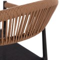 OUTDOOR DINING CHAIR BERG FK6284.02 ALUMINUM & TEXTILENE IN DARK GREY--P.E.TWISTED RATTAN 55x56x79Hcm. OUTDOOR DINING CHAIR BERG FK6284.02 ALUMINUM & TEXTILENE IN DARK GREY--P.E.TWISTED RATTAN 55x56x79Hcm.
