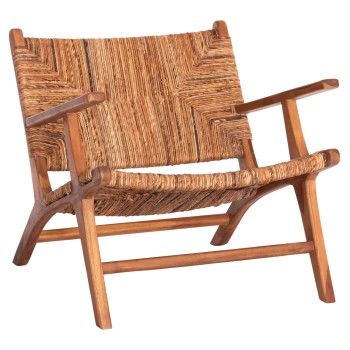 ARMCHAIR TONDO FK9914 TEAK WOOD & BANANA ROPE MATTING IN NATURAL COLOR 69x74x68Hcm.