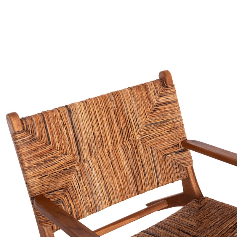ARMCHAIR TONDO FK9914 TEAK WOOD & BANANA ROPE MATTING IN NATURAL COLOR 69x74x68Hcm.