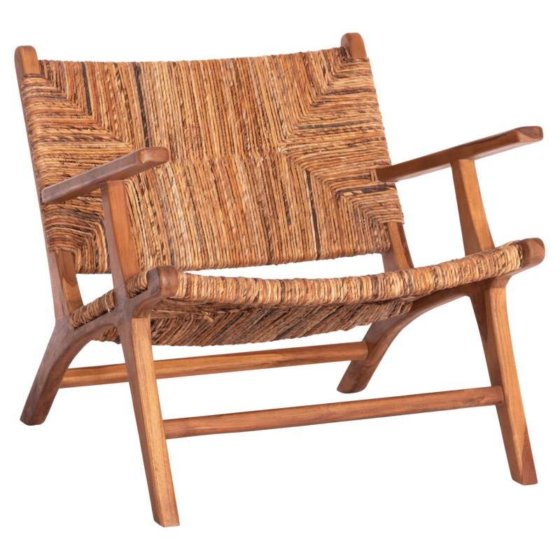 ARMCHAIR TONDO FK9914 TEAK WOOD & BANANA ROPE MATTING IN NATURAL COLOR 69x74x68Hcm.