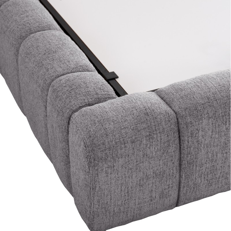 BED WITH STORAGE SPACE REMO FK719.22 TEDDY FABRIC IN GREY-FOR MATTRESS 160x200cm. BED WITH STORAGE SPACE REMO FK719.22 TEDDY FABRIC IN GREY-FOR MATTRESS 160x200cm.