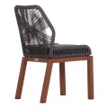 ALUMINUM DINING CHAIR HOWARD FK5547.11 BROWN COLOR--ROPE & CUSHION IN DARK GREY 55.5x60x84.5Hcm. ALUMINUM DINING CHAIR HOWARD FK5547.11 BROWN COLOR--ROPE & CUSHION IN DARK GREY 55.5x60x84.5Hcm.