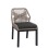 ALUMINUM DINING CHAIR HOWARD FK5547.12 DARK GREY FRAME--ROPE BEIGE & CUSHION IN DARK GREY 55.5x60x84.5Hcm.