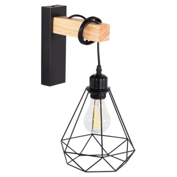 WALL SCONCE GROB FK4474 METAL-WOOD 20x26x38.5Hcm.