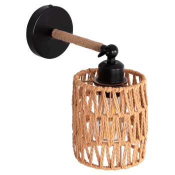 WALL SCONCE STOLT2 FK4484 METAL BASE-HEMP ROPE-[E27] 12x23x24Hcm.