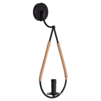 WALL SCONCE DROPLET FK4482 METAL-HEMP ROPE [E14] 21x15x50Hcm.