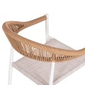 OUTDOOR DINING CHAIR BERG FK6284.01 ALUMINUM & TEXTILENE IN WHITE--P.E.TWISTED RATTAN 55x56x79Hcm. OUTDOOR DINING CHAIR BERG FK6284.01 ALUMINUM & TEXTILENE IN WHITE--P.E.TWISTED RATTAN 55x56x79Hcm.