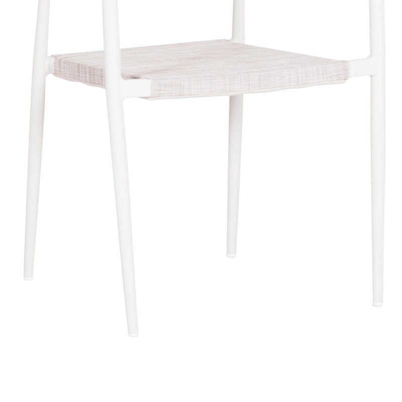 OUTDOOR DINING CHAIR BERG FK6284.01 ALUMINUM & TEXTILENE IN WHITE--P.E.TWISTED RATTAN 55x56x79Hcm. OUTDOOR DINING CHAIR BERG FK6284.01 ALUMINUM & TEXTILENE IN WHITE--P.E.TWISTED RATTAN 55x56x79Hcm.