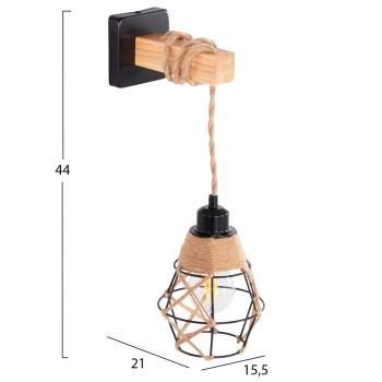WALL SCONCE KINAN FK4466 METAL-ROPE 15.5x21x44Hcm.
