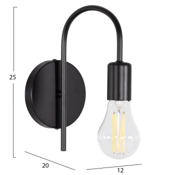 WALL SCONCE KRAMER FK4657.01 METAL IN BLACK 12x20x25Hcm. WALL SCONCE KRAMER FK4657.01 METAL IN BLACK 12x20x25Hcm.