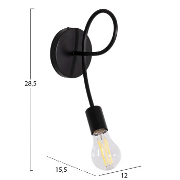 WALL SCONCE FRIDRIK FK7399.11 METAL IN BLACK 12x15.5x28.5Hcm
