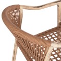 DINING ARMCHAIR KERLY FK6050.01 ALUMINUM IN OAK LOOK--P.E.RATTAN IN COPPER COLOR 54x58.5x76Hcm DINING ARMCHAIR KERLY FK6050.01 ALUMINUM IN OAK LOOK--P.E.RATTAN IN COPPER COLOR 54x58.5x76Hcm
