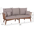 OUTDOOR LOUNGE SET 4PCS HARRA FK6236 ACACIA WOOD IN NATURAL--CUSHIONS IN GREY OUTDOOR LOUNGE SET 4PCS HARRA FK6236 ACACIA WOOD IN NATURAL--CUSHIONS IN GREY
