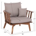 OUTDOOR LOUNGE SET 4PCS HARRA FK6236 ACACIA WOOD IN NATURAL--CUSHIONS IN GREY OUTDOOR LOUNGE SET 4PCS HARRA FK6236 ACACIA WOOD IN NATURAL--CUSHIONS IN GREY
