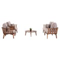OUTDOOR LOUNGE SET 4PCS HARRA FK6236 ACACIA WOOD IN NATURAL--CUSHIONS IN GREY OUTDOOR LOUNGE SET 4PCS HARRA FK6236 ACACIA WOOD IN NATURAL--CUSHIONS IN GREY