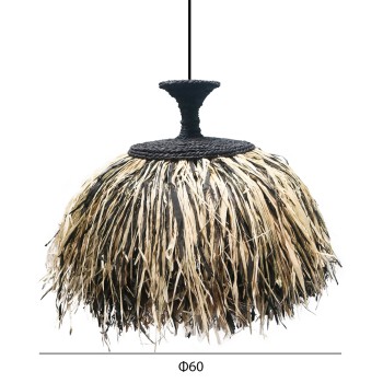 CEILING PENDANT LAMP ORDEM FK4716 SISAL & BANANA FIBERS CAP--BLACK & NATURAL Φ60x50Hcm. CEILING PENDANT LAMP ORDEM FK4716 SISAL & BANANA FIBERS CAP--BLACK & NATURAL Φ60x50Hcm.