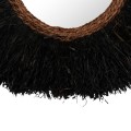 DECORATIVE ROUND WALL MIRROR BRENNO FK4713 BANANA FIBERS IN BLACK Φ80cm. DECORATIVE ROUND WALL MIRROR BRENNO FK4713 BANANA FIBERS IN BLACK Φ80cm.