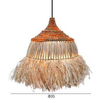 CEILING PENDANT LAMP SIFO FK4714 SISAL & BANANA FIBERS CAP-NATURAL & MIX Φ35x45Hcm. CEILING PENDANT LAMP SIFO FK4714 SISAL & BANANA FIBERS CAP-NATURAL & MIX Φ35x45Hcm.