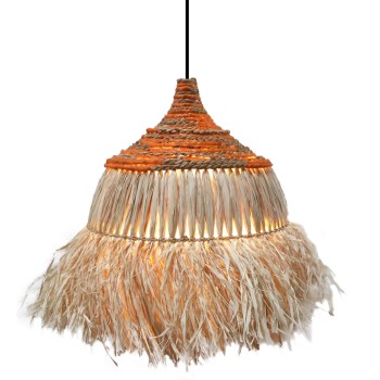 CEILING PENDANT LAMP SIFO FK4714 SISAL & BANANA FIBERS CAP-NATURAL & MIX Φ35x45Hcm.