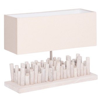 TABLE LAMP TWIGGY FK4426 DRIFTWOOD & CAP IN WHITE 50.5x16.5x40Hcm.