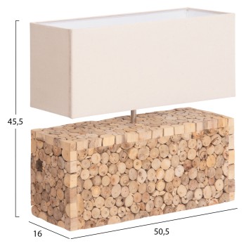 TABLE LAMP TWIGGY FK4437 DRIFTWOOD & WHITE CAP 50.5x16x45.5Hcm.