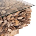 COFFEE TABLE SQUARE SPARROW FK9961 DRIFTWOOD--GLASS 75x75x51Hcm. COFFEE TABLE SQUARE SPARROW FK9961 DRIFTWOOD--GLASS 75x75x51Hcm.