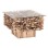 COFFEE TABLE SQUARE SPARROW FK9961 DRIFTWOOD--GLASS 75x75x51Hcm.