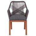 DINING ARMCHAIR HOWARD FK5543.11 BROWN ALUMINUM--ROPE & CUSHION GREY 57.5x62x84Hcm. DINING ARMCHAIR HOWARD FK5543.11 BROWN ALUMINUM--ROPE & CUSHION GREY 57.5x62x84Hcm.