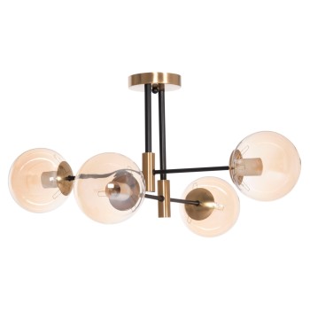 CEILING FIXTURE DREMP FK7409.11 FOUR-LIGHT BLACK-GOLD 68x68x36Hcm.