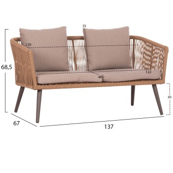 OUTDOOR LOUNGE 4PCS SET FREJA FK6057.04 ALUMINUM IN CAPPUCCINO-PE RATTAN & CUSHIONS IN BEIGE OUTDOOR LOUNGE 4PCS SET FREJA FK6057.04 ALUMINUM IN CAPPUCCINO-PE RATTAN & CUSHIONS IN BEIGE