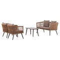 OUTDOOR LOUNGE 4PCS SET FREJA FK6057.04 ALUMINUM IN CAPPUCCINO-PE RATTAN & CUSHIONS IN BEIGE OUTDOOR LOUNGE 4PCS SET FREJA FK6057.04 ALUMINUM IN CAPPUCCINO-PE RATTAN & CUSHIONS IN BEIGE