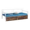SOFA-BED BERNIE FK21121.01 METAL FRAME IN WHITE & DRAWERS- FOR MATTRESS 190x90cm.