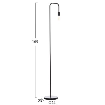 FLOOR STANDING LAMP KRAMER FK7535.11 METAL IN BLACK 23x169Hcm. FLOOR STANDING LAMP KRAMER FK7535.11 METAL IN BLACK 23x169Hcm.