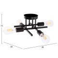 CEILING PENDANT MULTILIGHT FIXTURE LIGHTY FK7428.11 BLACK METAL 28x28x15Hcm.