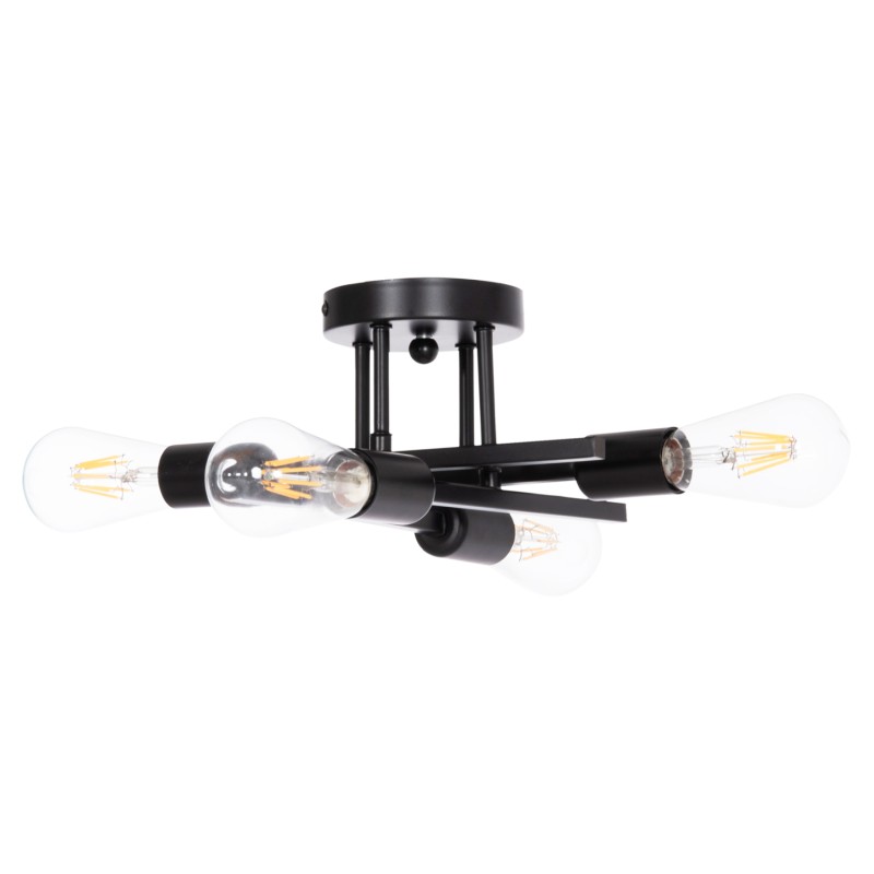 CEILING PENDANT MULTILIGHT FIXTURE LIGHTY FK7428.11 BLACK METAL 28x28x15Hcm.