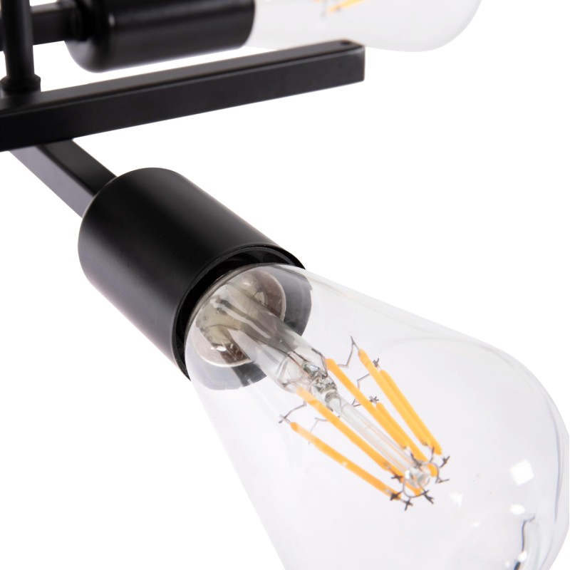CEILING PENDANT MULTILIGHT FIXTURE LIGHTY FK7428.11 BLACK METAL 28x28x15Hcm.